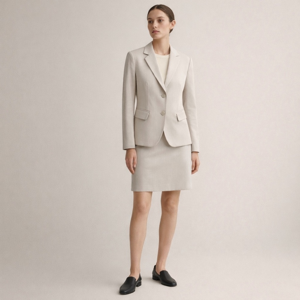 Sisley Light Beige Skirt Suit 2-Piece Set IT 38 / US 2 | NWOT